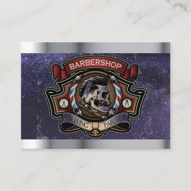 barber logo business card (Front)