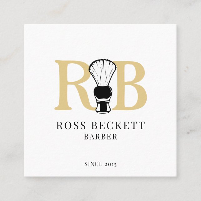 Barber Logo Hair Stylist Business Card (Front)