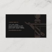 Barber Logo with Straight Razor & Barber Pole Business Card (Back)