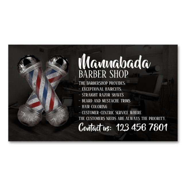 Barber logos supply shop custom photo business card magnet