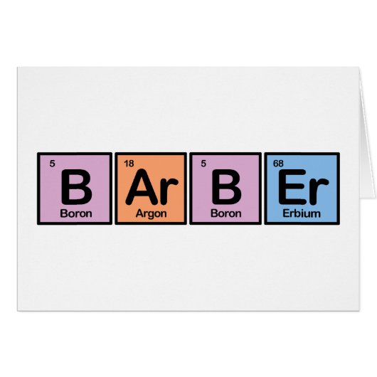 Barber made of Elements Cards (Front Horizontal)