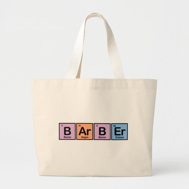 Barber made of Elements Large Tote Bag (Front)