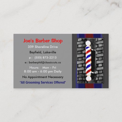 Customizable Barber / Men's Hair Stylist Business Cards