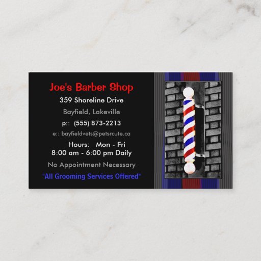 Customizable Barber / Men's Hair Stylist Business Cards