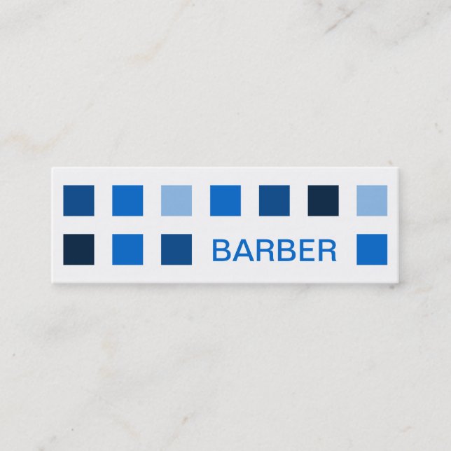 BARBER (mod squares) Mini Business Card (Front)