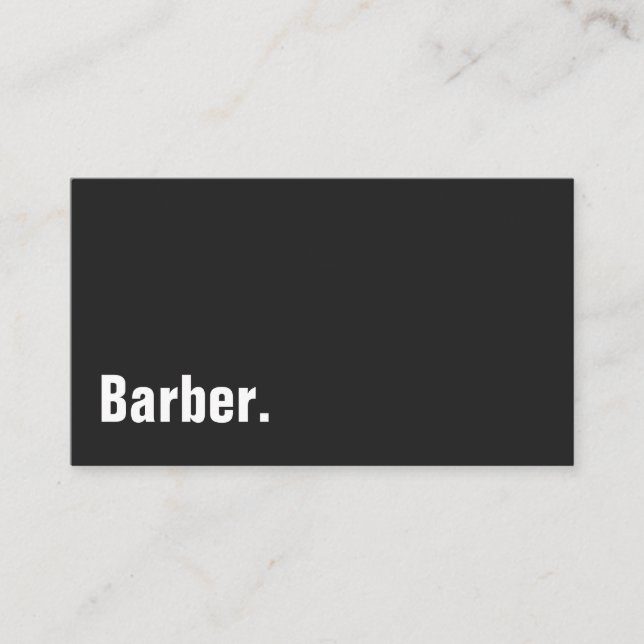 Barber Modern Minimalist Professional Business Card (Front)