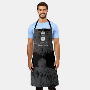Barber Mustache Beard Hair Illustration Apron