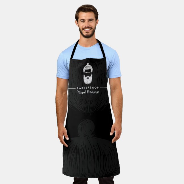 Barber Mustache Beard Hair Illustration Apron