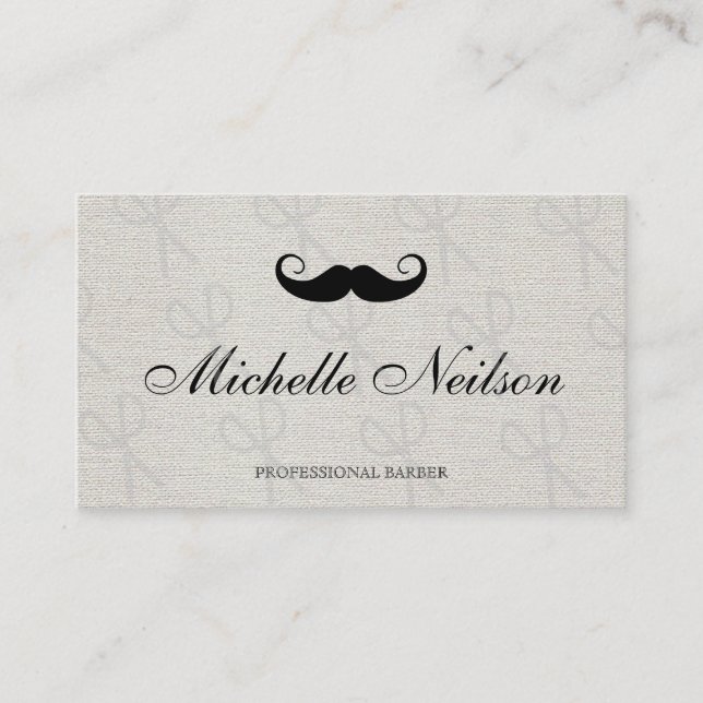 Barber Mustache Icon Business Card (Front)