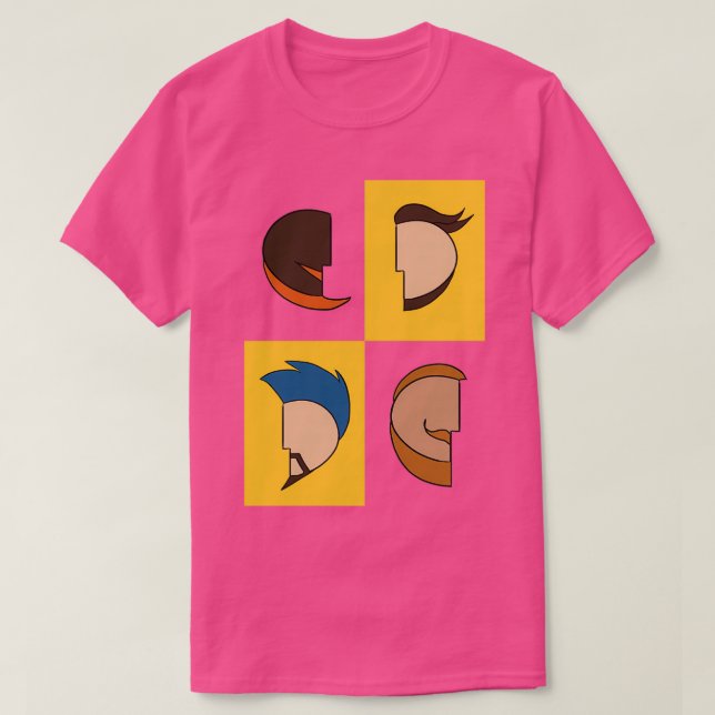 Barber Mustaches Pattern T-Shirt (Design Front)