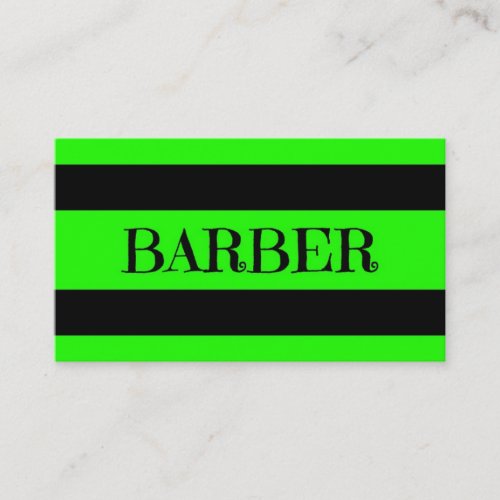 Barber Neon Green Business Card