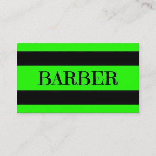Customizable Barber Neon Green Business Card