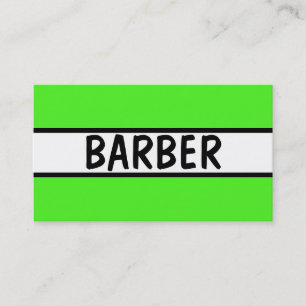 Barber Neon Green Business Card