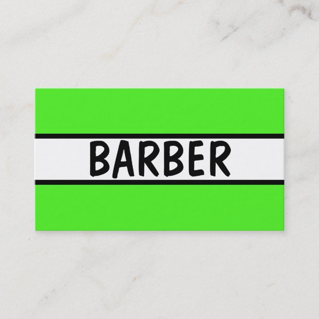 Barber Neon Green Business Card (Front)