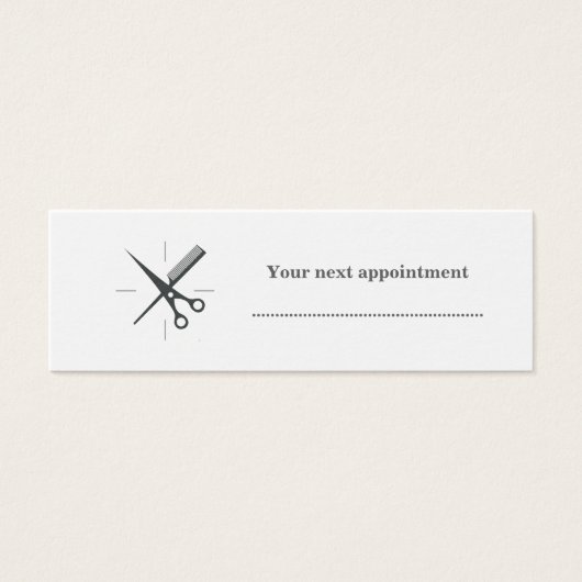 Barber Next appointment Gray White Scissor Comb (Front)