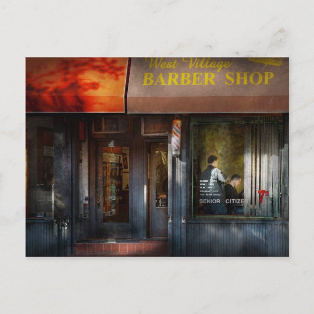 Barber - NY - West Village Barber Shop Postcard (Front)