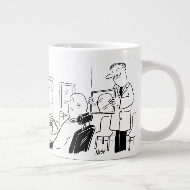 Barber or Hairdresser Cartoon. Barbershop Giant Coffee Mug (Right)