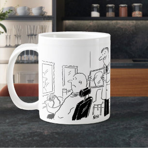 Barber or Hairdresser Cartoon. Barbershop Giant Coffee Mug