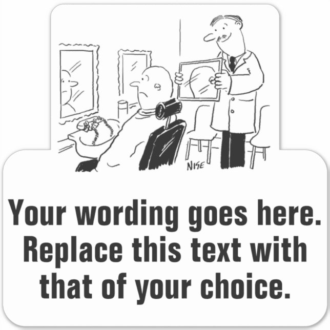 Barber or Men's Hairdresser Promotional Sticker (Front)