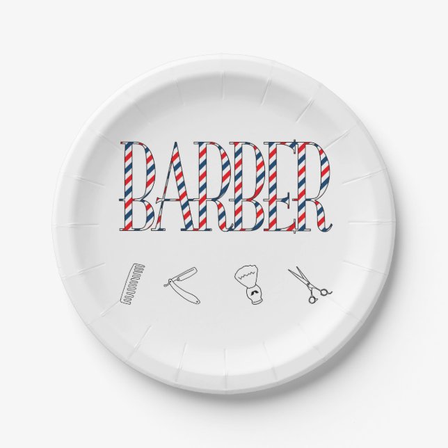 Barber Paper Plates (Front)