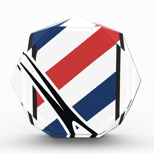 barber pole acrylic award (Front)