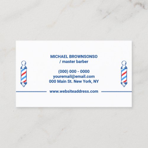 Barber Pole Appointment Logo Business Card