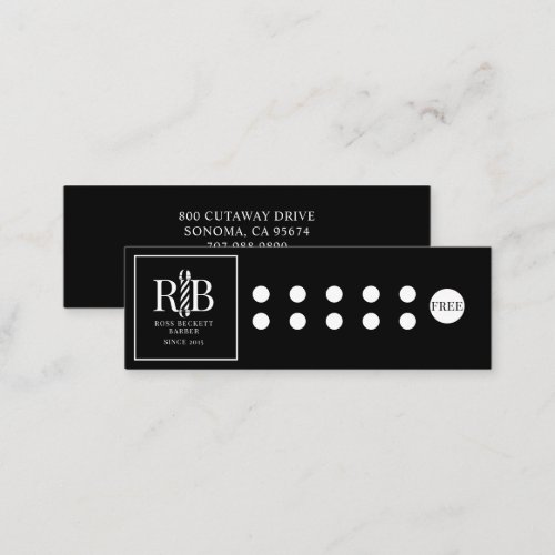 Barber Pole Barber Black White  Loyalty Card