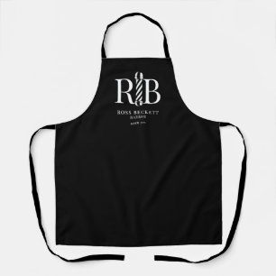 Barber Pole Barber Hair Stylist Black White Apron