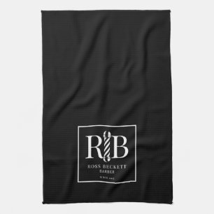 Barber Pole Barber Hair Stylist Black White Kitchen Towel