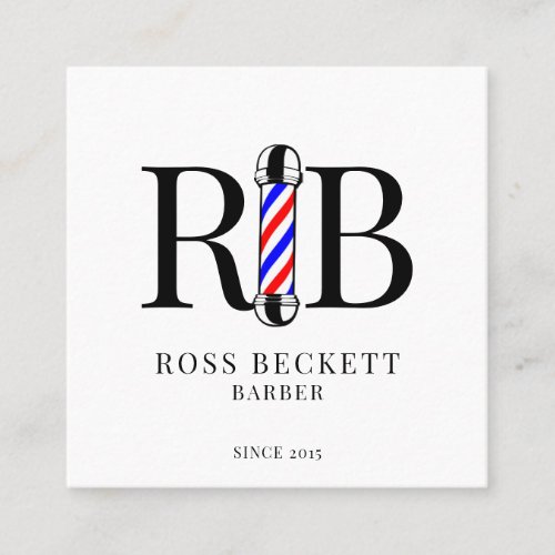 Barber Pole Barber Hair Stylist  Square Business C Square Business Card