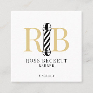 Barber Pole Barber Hair Stylist Square Business Card