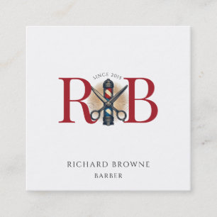 Barber Pole Barber Hair Stylist  Square Business  Card