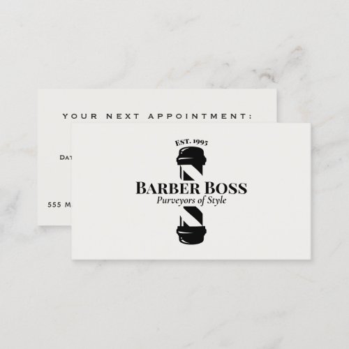 Barber Pole Barbershop Appointment Reminder Busine Business Card