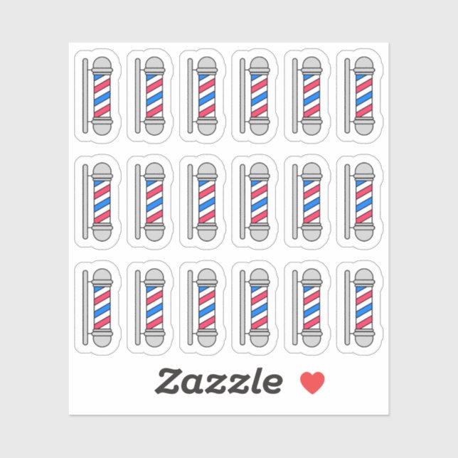 Barber Pole Barbershop Salon Haircut Planner Sticker (Sheet)