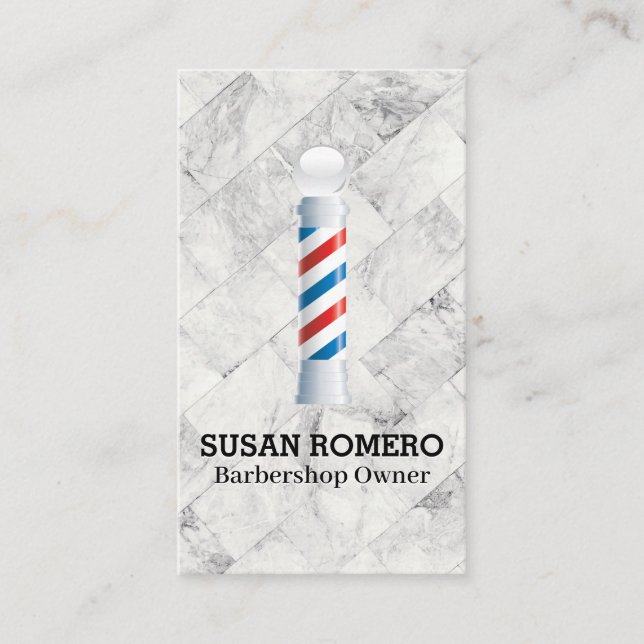 Barber Pole Candy Striped Appointment Card (Front)
