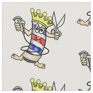 Barber Pole Cartoon Character Fabric Material
