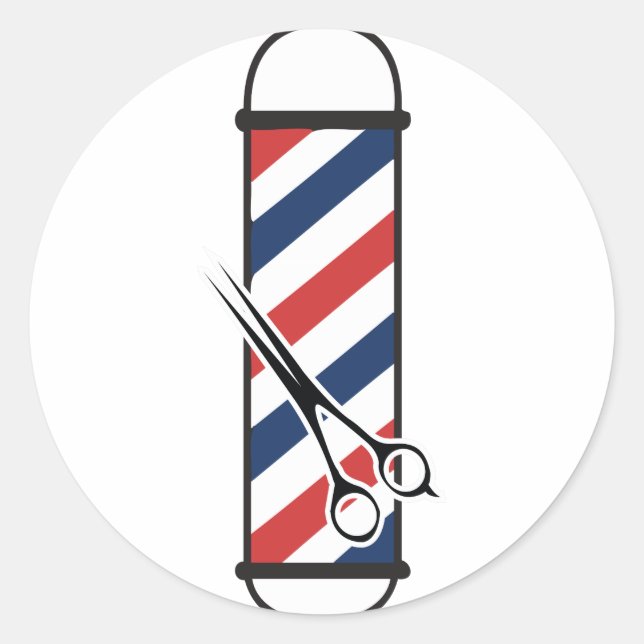 barber pole classic round sticker (Front)
