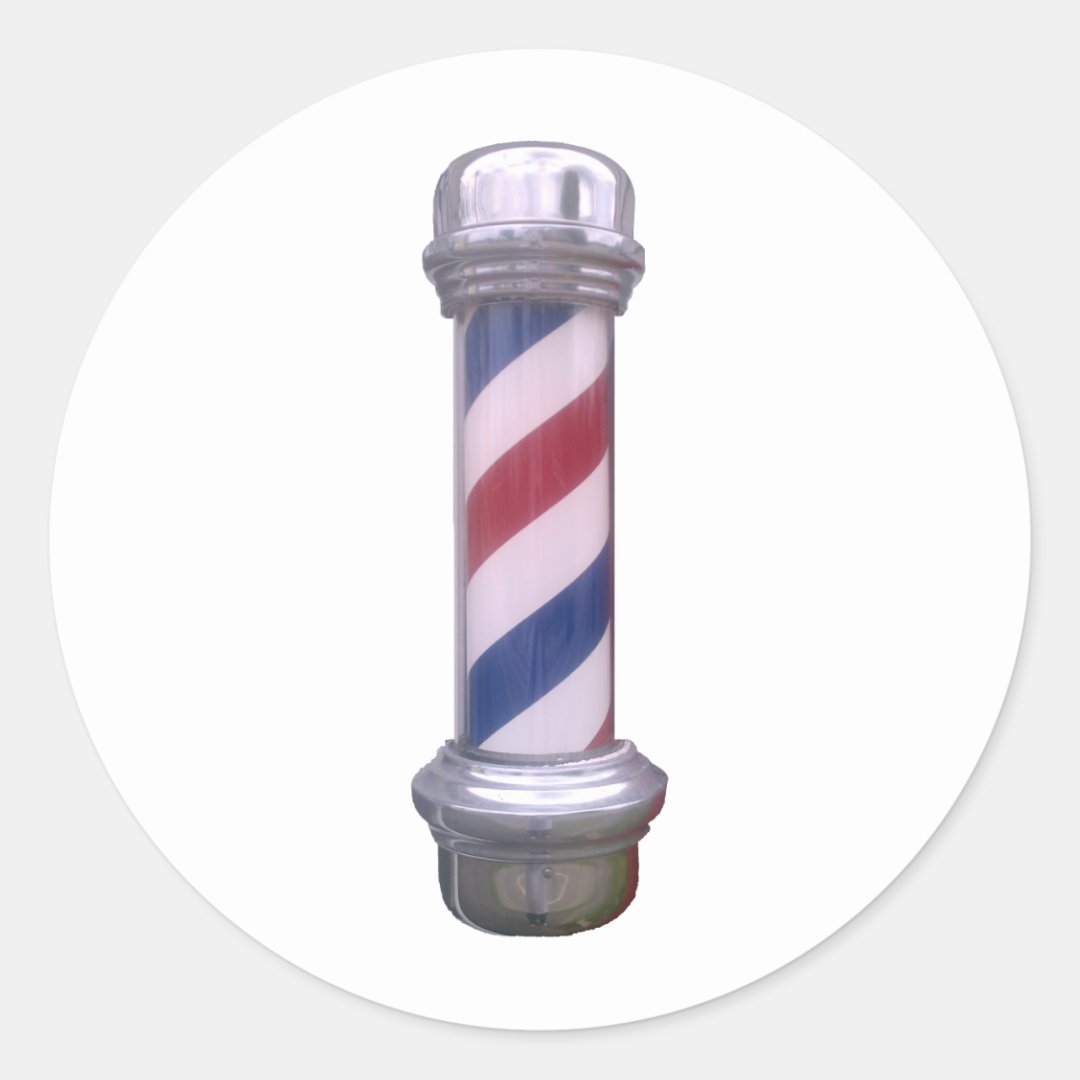 Barber Pole Classic Round Sticker | Zazzle