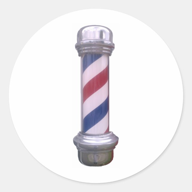 Barber Pole Classic Round Sticker (Front)