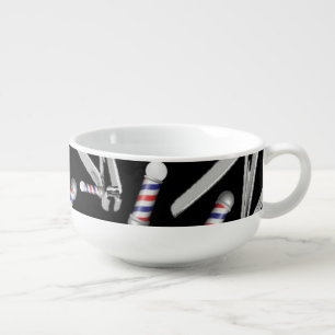 Barber Pole Clippers Barbershop Soup Mug