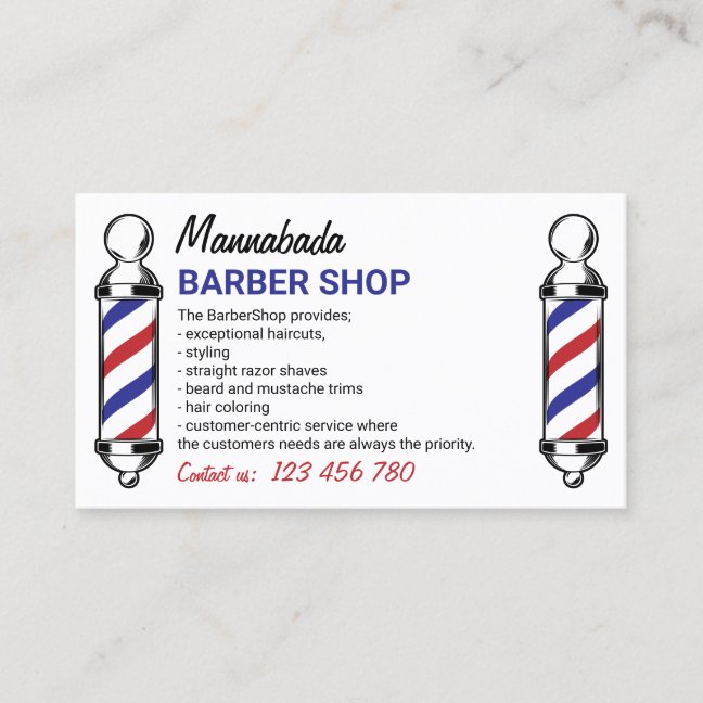 Barber Pole custom photo Business Card