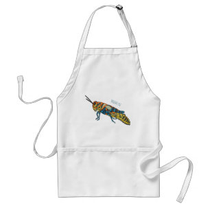 Barber pole grasshopper cartoon illustration adult apron