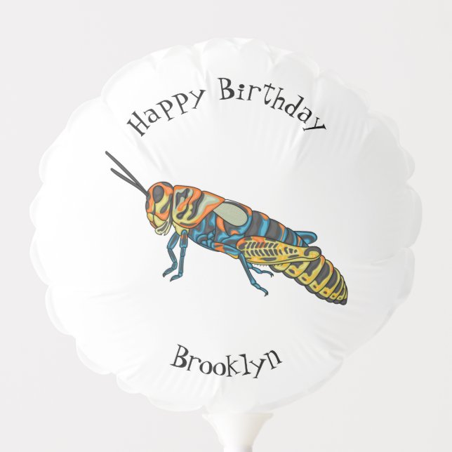 Barber pole grasshopper cartoon illustration  balloon (Front)