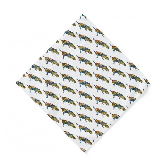 Barber pole grasshopper cartoon illustration  bandana (Front)