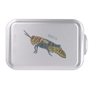 Barber pole grasshopper cartoon illustration cake pan