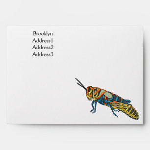 Barber pole grasshopper cartoon illustration envelope