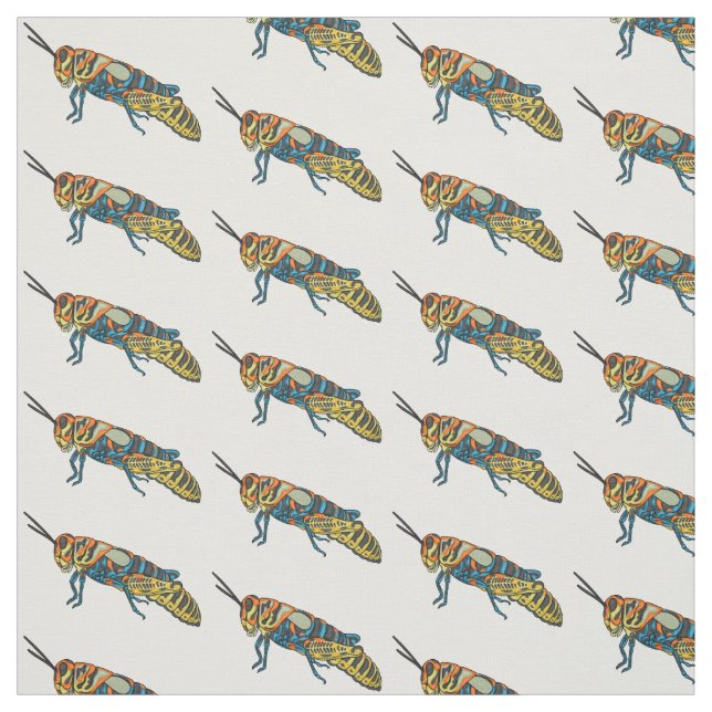 Barber pole grasshopper cartoon illustration  fabric (Swatch)
