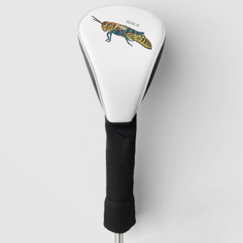 Barber pole grasshopper cartoon illustration  golf head cover