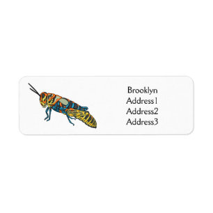 Barber pole grasshopper cartoon illustration label