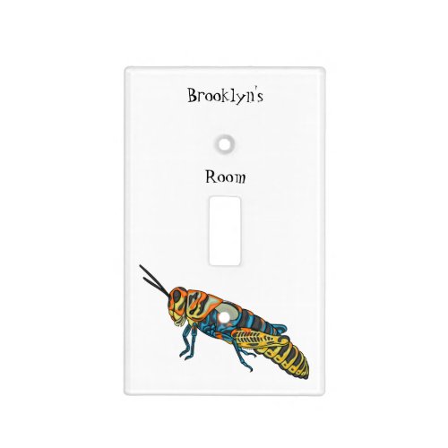 Barber pole grasshopper cartoon illustration light switch cover